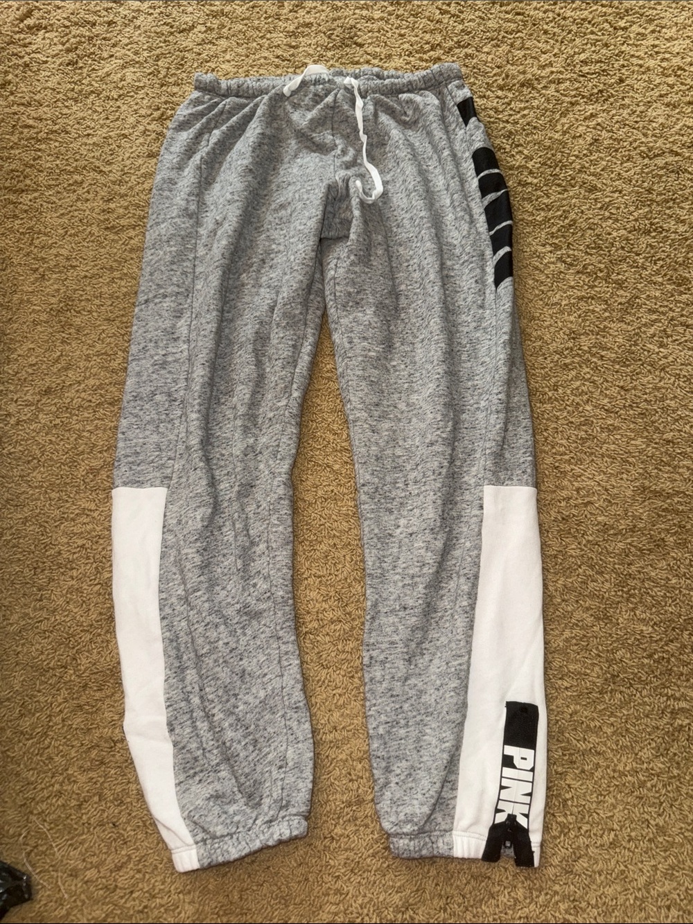 Woman' Gray & White Colorblock Sweatpants